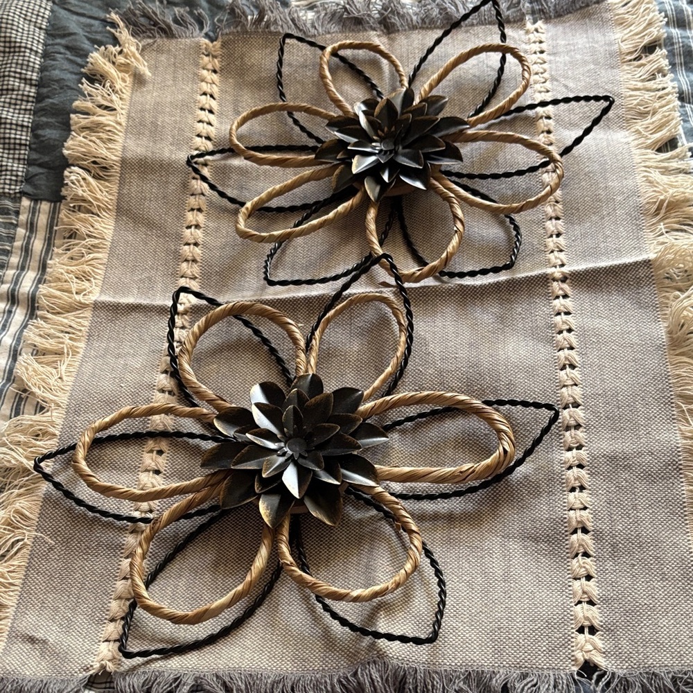 Elegant Floral Wall Art with Black and Brown Accents